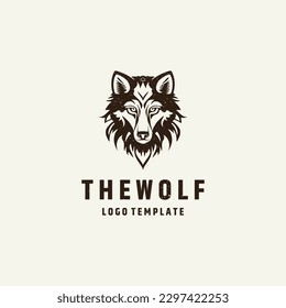 Wolf head logo design vector illustration