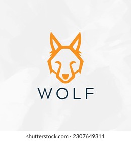 Wolf head logo design vector symbol graphic template