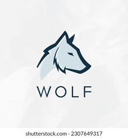 Wolf head logo design vector symbol graphic template