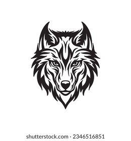  wolf head logo design vector