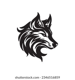  wolf head logo design vector