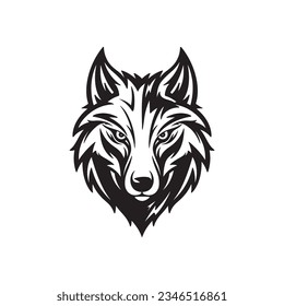  wolf head logo design vector