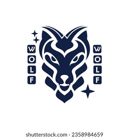 Wolf head logo design vector