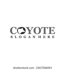 Wolf Head logo design Vector. Coyote logo design template Illustration