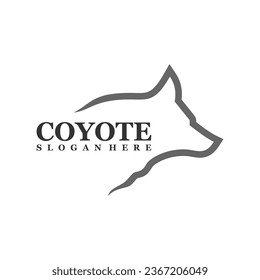 Wolf Head logo design Vector. Coyote logo design template Illustration