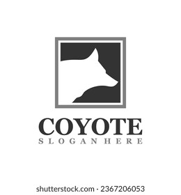 Wolf Head logo design Vector. Coyote logo design template Illustration