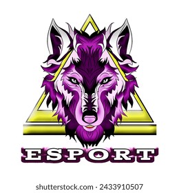 Wolf head logo for esports club and community