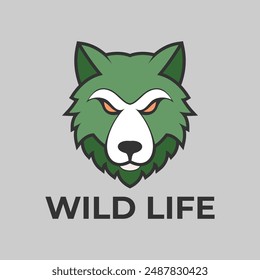 Wolf head logo, fox head logo, animal angry face logo