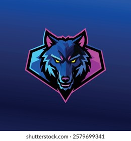 Wolf Head Logo Gaming Abstract Icon Design Vector Template