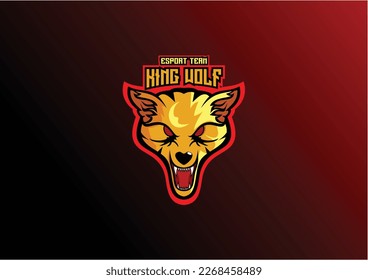 wolf head logo gaming esport design