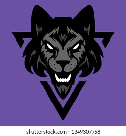 Wolf head logo. Great for sports logotypes and team mascots.