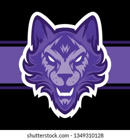 Wolf head logo. Great for sports logotypes and team mascots.