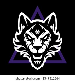 Wolf head logo. Great for sports logotypes and team mascots.