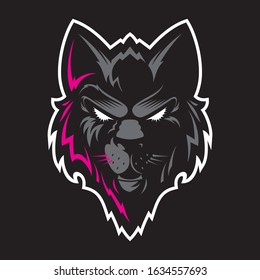 Wolf head logo. Great for sports logotypes and team mascots.