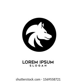wolf head logo icon design vector illustration