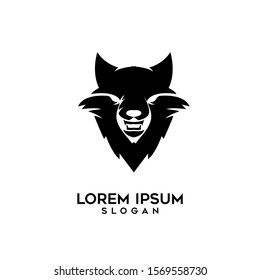 wolf head logo icon design vector illustration