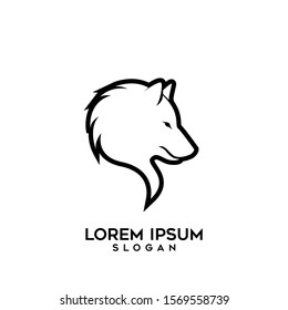 wolf head logo icon design vector illustration