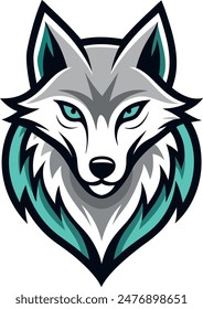Wolf head logo, icon design template Vector illustration.