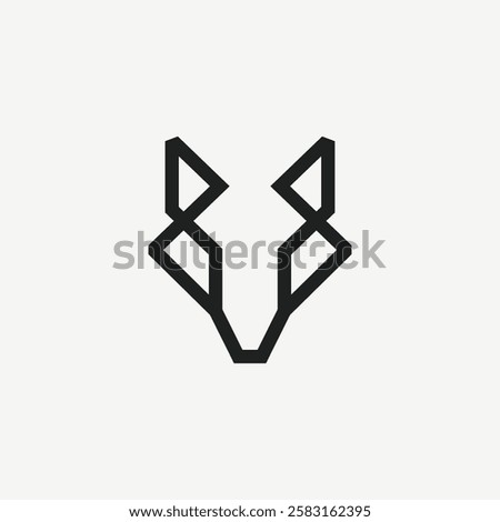 Wolf head logo icon geometric outline vector.