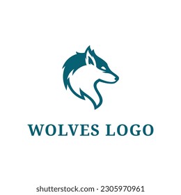 ilustración vectorial del icono del logotipo de la cabeza del lobo
