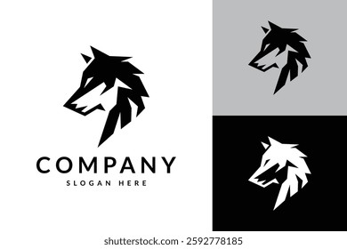 wolf head logo icon vector illustration