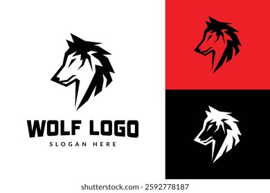 wolf head logo icon vector illustration