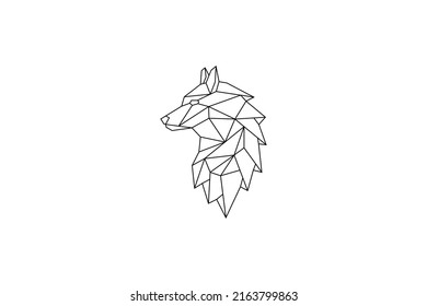 Wolf Head Logo Illustration Vector Facing Side