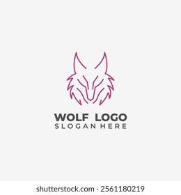 Wolf Head Logo Lineart Minimalist Style Elegant Unique Modern