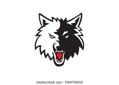 Wolf Head Logo Mascot Emblem. Sport logo concept vector.