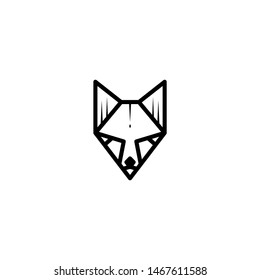 wolf head logo. one line wolf logo. single line wolf logo. wolf logo design.