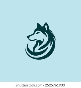 Logotipo cabeça lobo à venda.