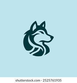 Logotipo cabeça lobo à venda.