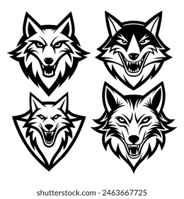 wolf head logo simple and modern design Wolf Vintage Logo
