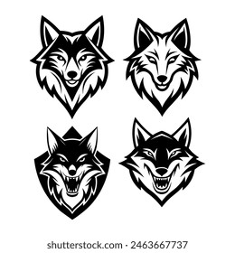 Logotipo de cabeza de lobo diseño simple y moderno Logotipo de Wolf Antiguas