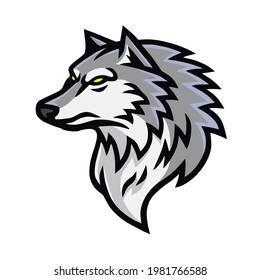 Wolf Head Logo Sports Mascot Design Vector Illustration