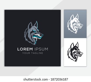 Wolf Head logo template for company