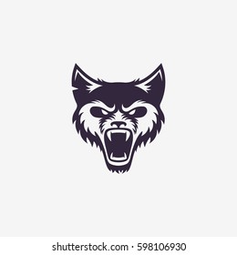 Wolf head logo template design. Vector illustration.