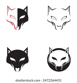 Wolf head logo template vector icon design