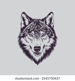 Wolf head Logo template vector design
