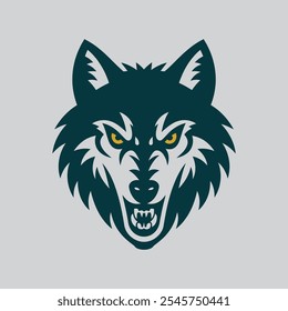 Wolf head Logo template vector design
