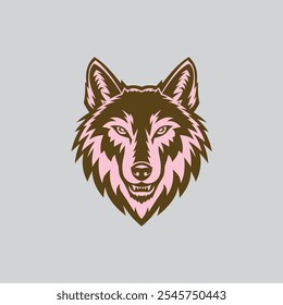 Wolf head Logo template vector design
