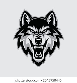 Wolf head Logo template vector design
