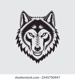 Wolf head Logo template vector design
