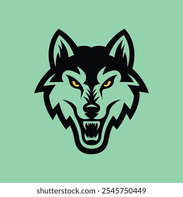 Wolf head Logo template vector design
