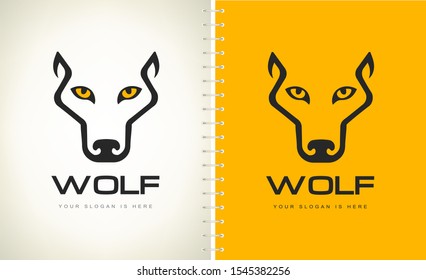 Wolf head logo vector. Animal design.