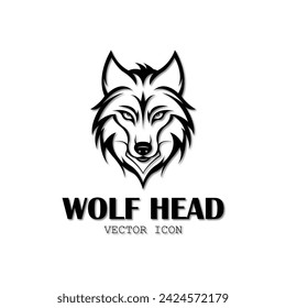 Wolf head logo vector - Animal Brand Symbol, Wolf Vintage Logo Stock Vector