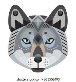 Wolf Head Logo. Vector decorative Emblem.