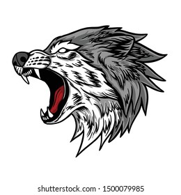 wolf head logo vector design