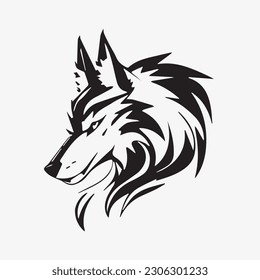 Wolf Head Logo Vector, Wolf esport logo design vector, Wolf head mascot Logo design, Logo design any kind of graphic work, Black White, Tatoo, Vector Template.
