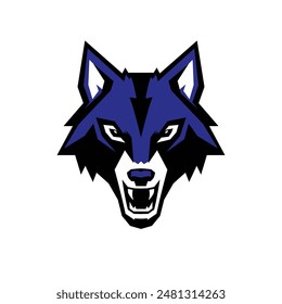 wolf head logo vector graphic, illustration, mascot 
